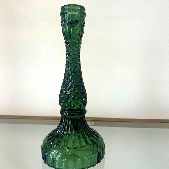 Cupcakes & Cashmere Glass Taper Candle Holder 9in Emerald Green Holiday NEW - Picture 9 of 12